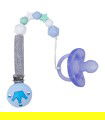 Erstes Set Baby Blue mit Schnullerhalter - 6