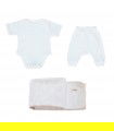 Primo set da indossare con mantella da bagno neonato Bianco Avorio - 1